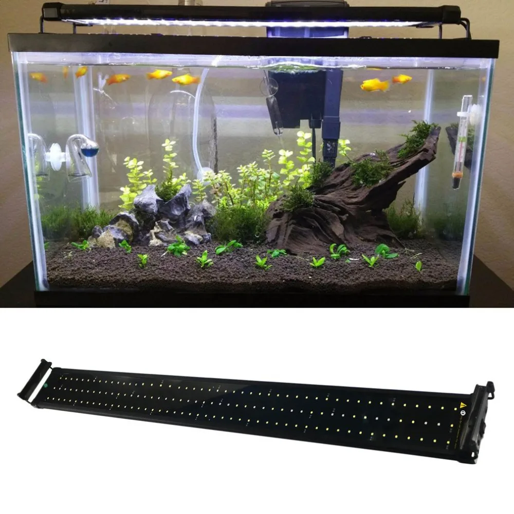120 White and 24 Blue LEDs Fish Aquarium Light Super Bright Fish Tank