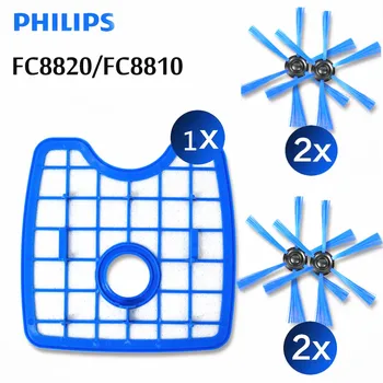 

5pcs/set Vacuum Cleaner1 filter screen+4round brush for Philips Robot FC8820 FC8810 FC8066 Sweeping robot accessories