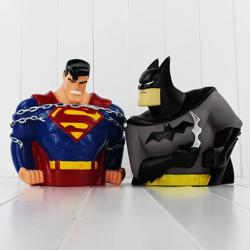 

Large Size 8"20cm Superheros Figure Toy Batman VS Superman Piggy Bank Saving Bank Great Gift for Kids Free Shipping