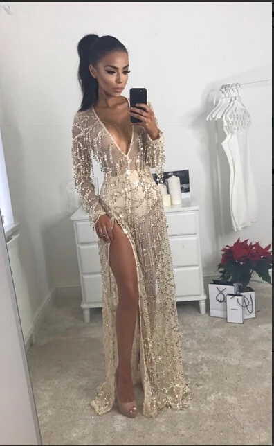 2017 г. пикантные женские летние пляжная одежда Sequin Sheer Mesh Длинные Макси открыть пляжное платье крышку ИБП Сарафан