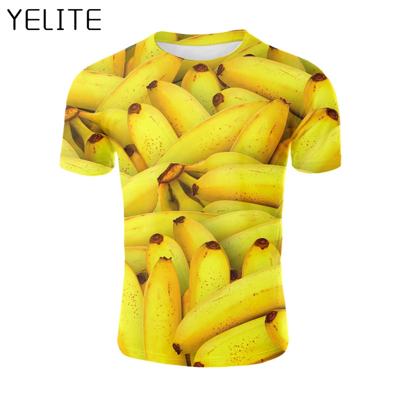 

YELITE Cool Summer 3D T-Shirt Printed Short sleeved Tees Men's Fruits T Shirt 2019 Newest Colorful Tshirt Hot Sale 2019 banana