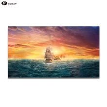 

CHENFART Wall Decor Home Decor London Lights Landscape Oil Painting for Living Room Bedroom Wall Pictures