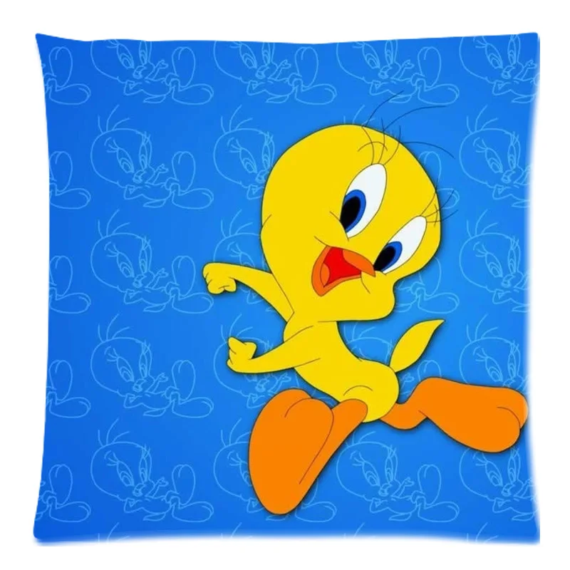 Двусторонний чехол для подушки Tweety Bird изготовленный на заказ полиэстер