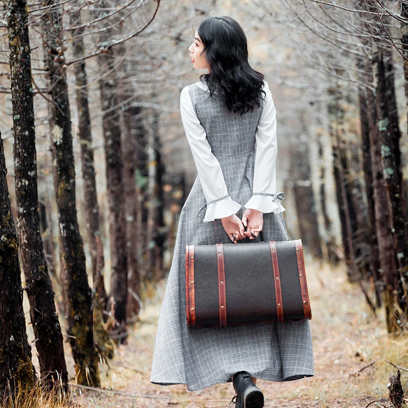 Modo Abbigliamento Nuove Del 1 Di Per 2019 Adulti Plaid Vestito Donne Cucitura SUzMqVp