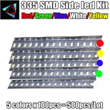 5*100 шт. 335 сторона SMD СВЕТОДИОДНЫЙ 4008 сторона посылка излучающая трубка посылка 5 цветов(красный, желтый, белый, зеленый и синий) 4,0*1,8*0,8 мм