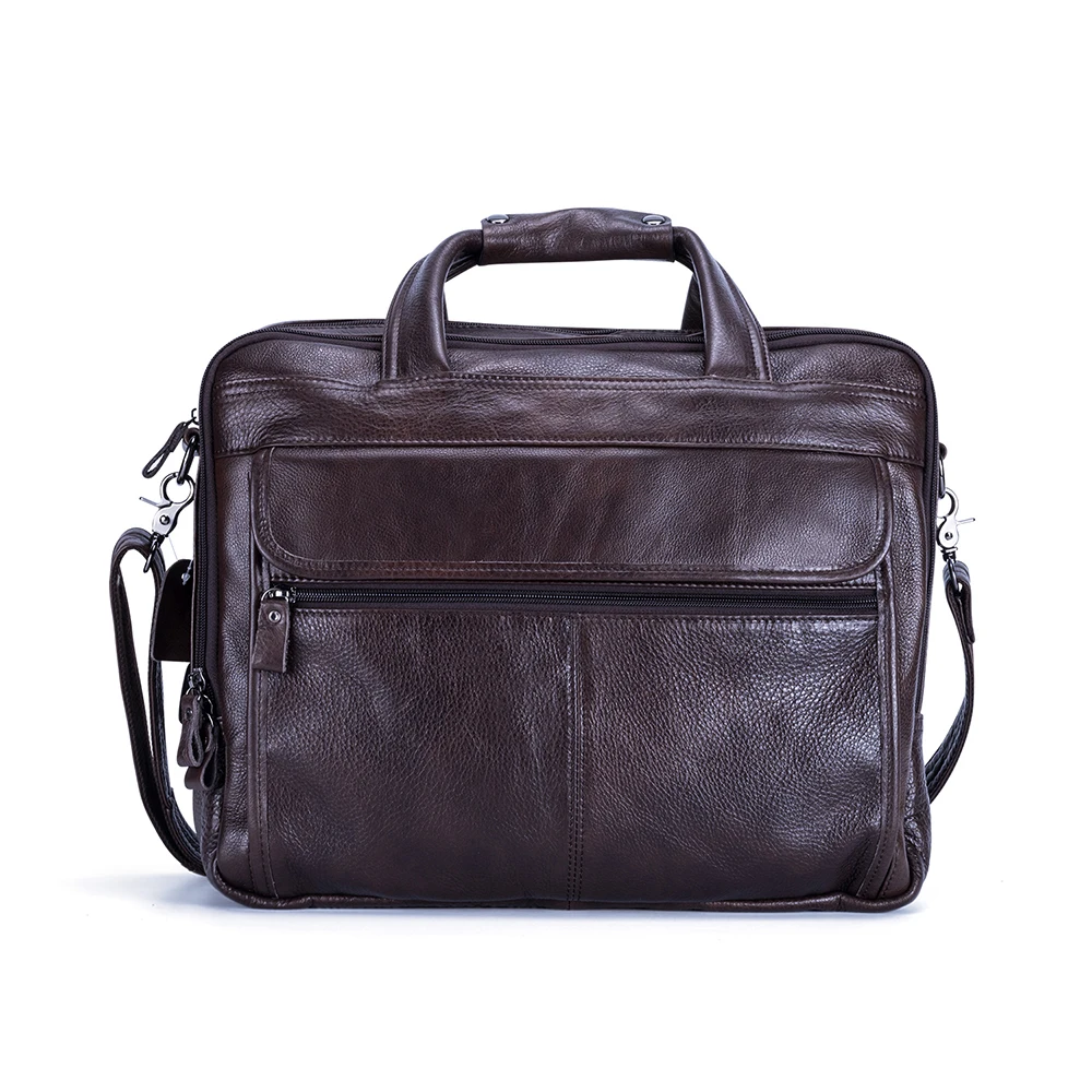 

Large Men's Leather Handbags 17" Laptop Shoulder Bags Tote Briefcase Business Male Genuine Leather Computer Messenger Bags
