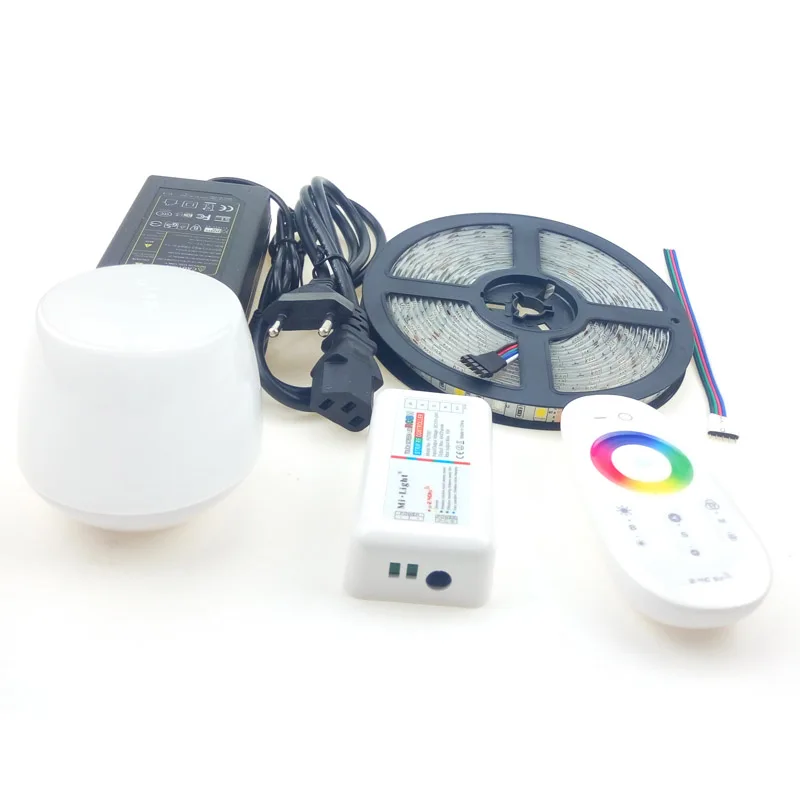 

5m WIFI LED Strip 5050 RGBWW RGBW Kit Mi Light Smart Flexible Ribbon Striscia Android iOS APP 2.4G Remote Control EU US Adapter