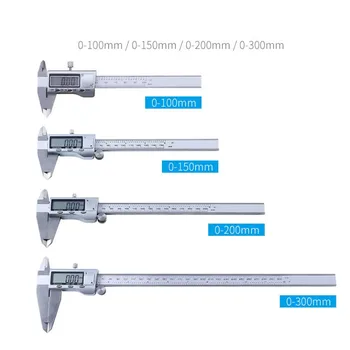 

Electronic Digital Vernier Caliper 0-150/200/300mm Metric Inch Stainless Steel Large LCD Screen Calipers Tool Home Tools