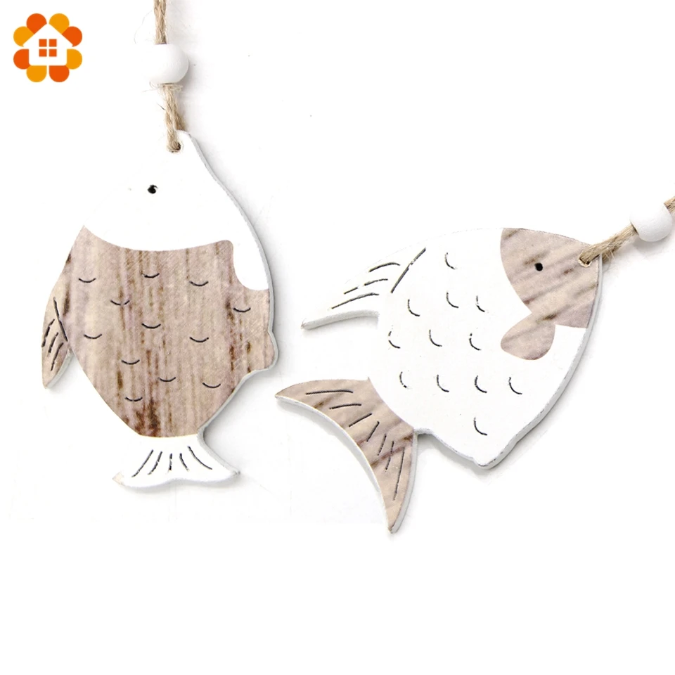 

4PCS/Lot Wooden Fish Rustic Vintage Wooden Pendants Ornaments for Home Decor Kids Toys Festival Party Decorations Wood Craft
