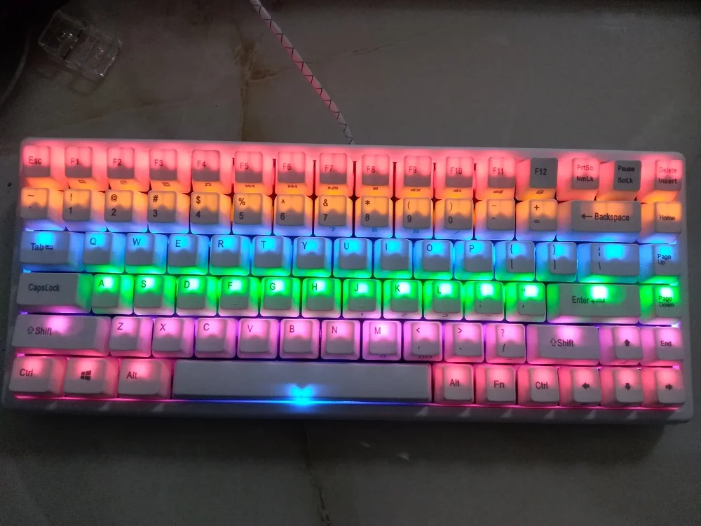 Многоцветная светодиодная клавиатура keycool 84 PBT компактная механическая мини kailh mx