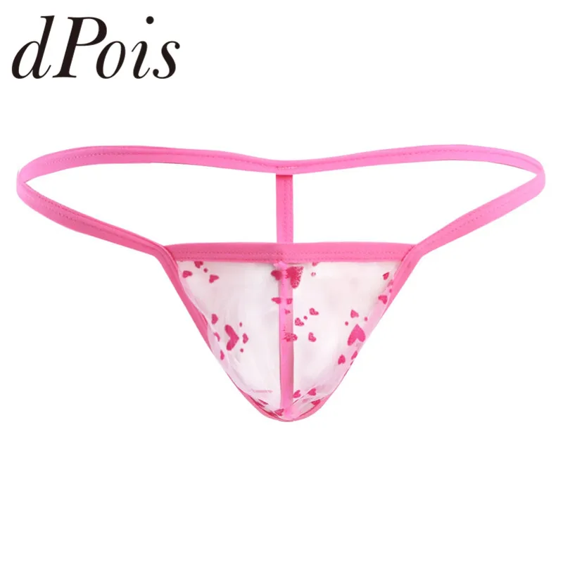 

Mens Sissy Lingerie Heart Bee Pattern See-through G-string Bikini Underwear Underpants Gay Male Sissy Panties Men Sexy Briefs