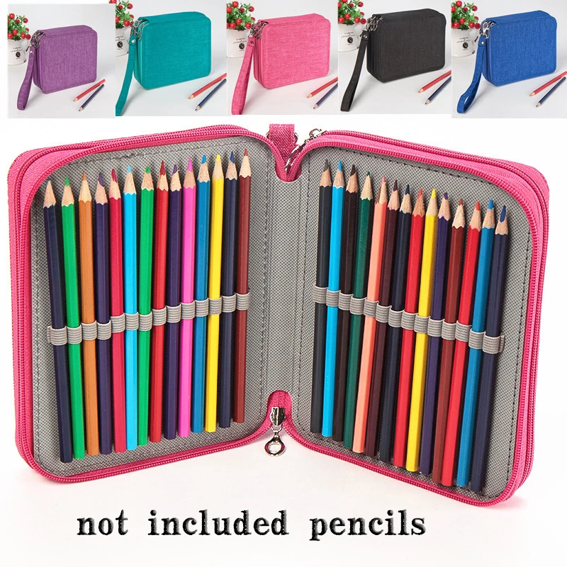 kemila Waterproof pen bag 72 Holders Colored Pencil Bags Large Capacity Portable Watercolor Wrap