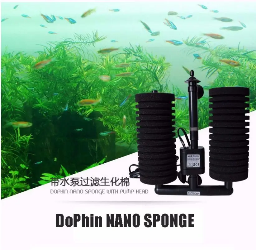 Dolphin Electric Sponge Filter Dolphin nano sponge with pump head filter with waterpump