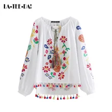 La Tee Da 08 2017 New Embroidery font b Blouses b font font b Women b