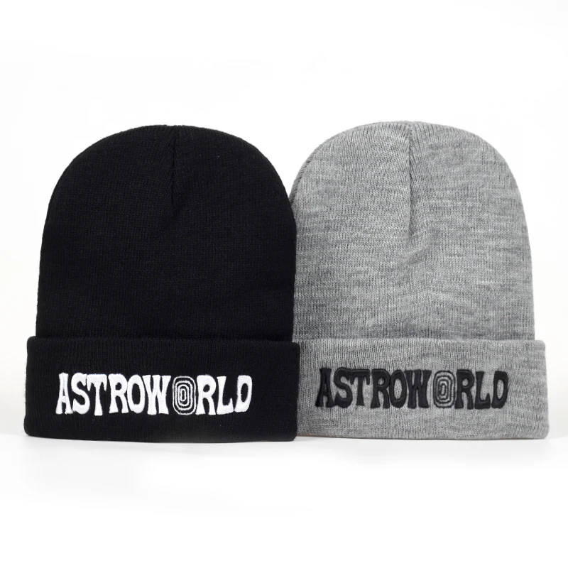 Travi$ Scott вязаная шапка ASTROWORLD Beanie с 3D вышивкой Astroworld Лыжная теплая зимняя шапка унисекс Трэвиса Скотта Skullies& Beanies