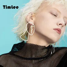 Timlee E181 длинные темпераментные забавные Контурные серьги-гвоздики для лица, Индивидуальные ювелирные изделия оптом