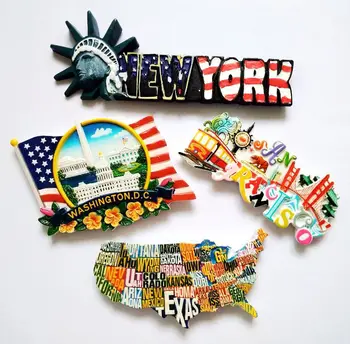 

Hot Sale Hand-painted Panoramic View Of Washington Map 3D Fridge Magnet US Tourism Souvenir Refrigerator Magnetic Stickers