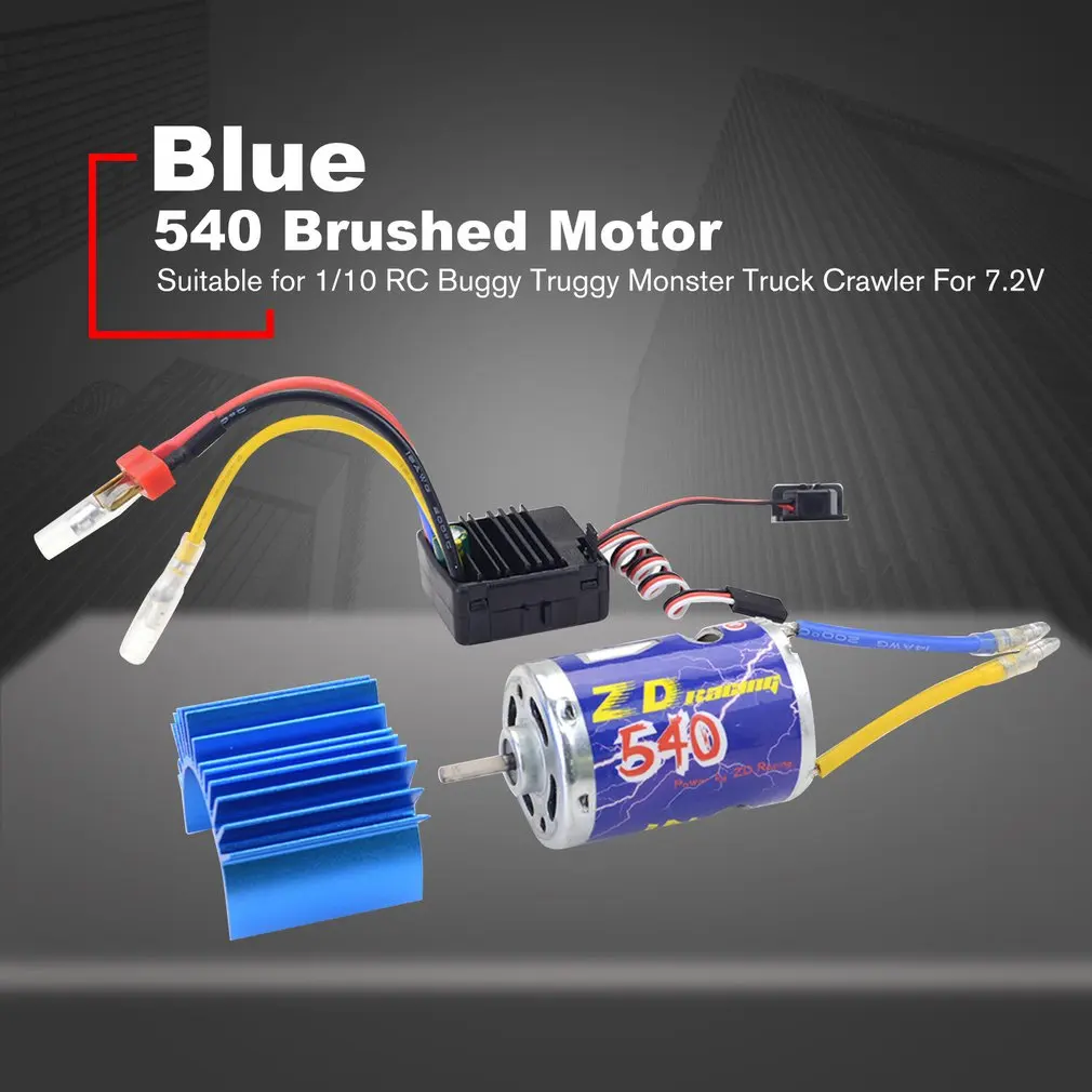 

540 Brushed Motor and 45A ESC Set for 1/10 RC Buggy Truggy Monster Truck Crawler For 7.2V, 7.4V,11.1V Rechargable Battery