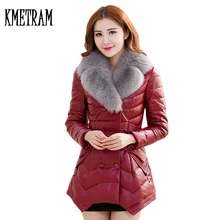 Теплая утепленная куртка из овечьей кожи с воротником из искусственного лисьего меха женская парка зимняя куртка Горячая Casaco Feminino Плюс Размер WUJ0564