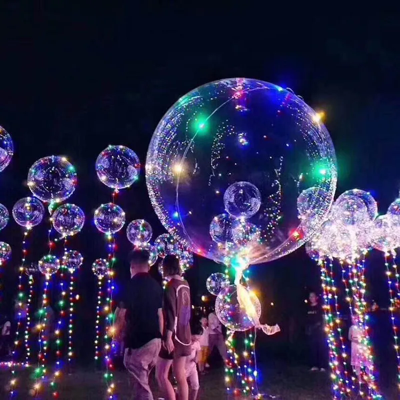 18 дюймов светящийся светодиодный воздушный шар 3м 30 светодиодный воздушный шар струнные огни круглые Пузырьковые гелиевые воздущные шары Детские игрушки украшение для свадебной вечеринки