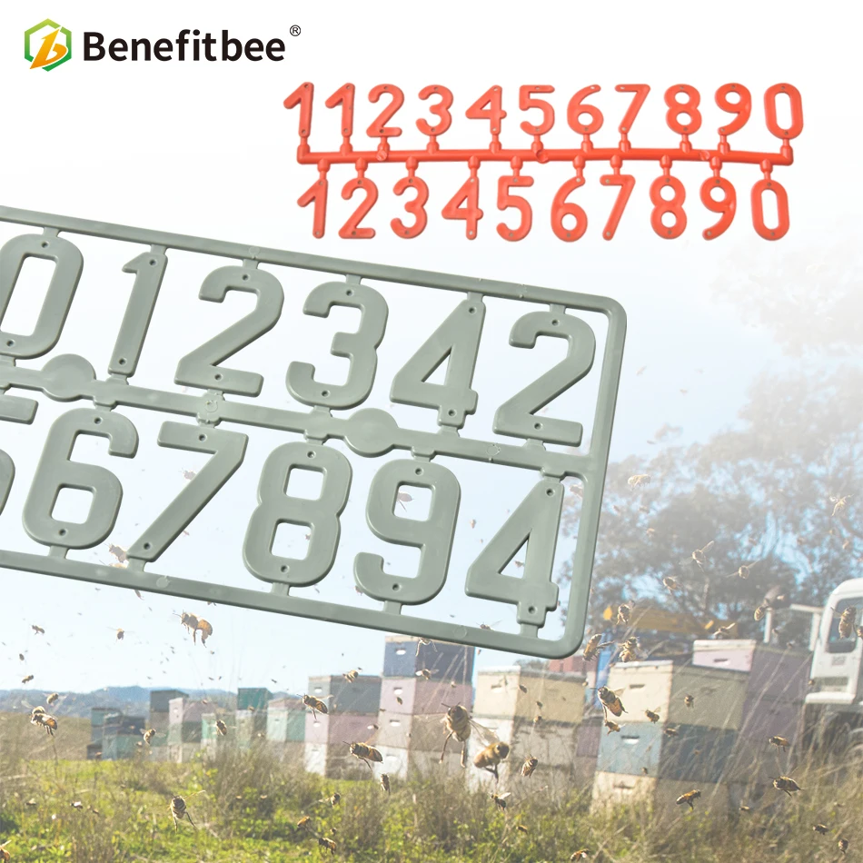 

Benefitbee 3PCS/pack Plastic Beehive Sign Digital Number Box Sign Hive Mark tool Beekeeping Marking Board Beehive Numbers