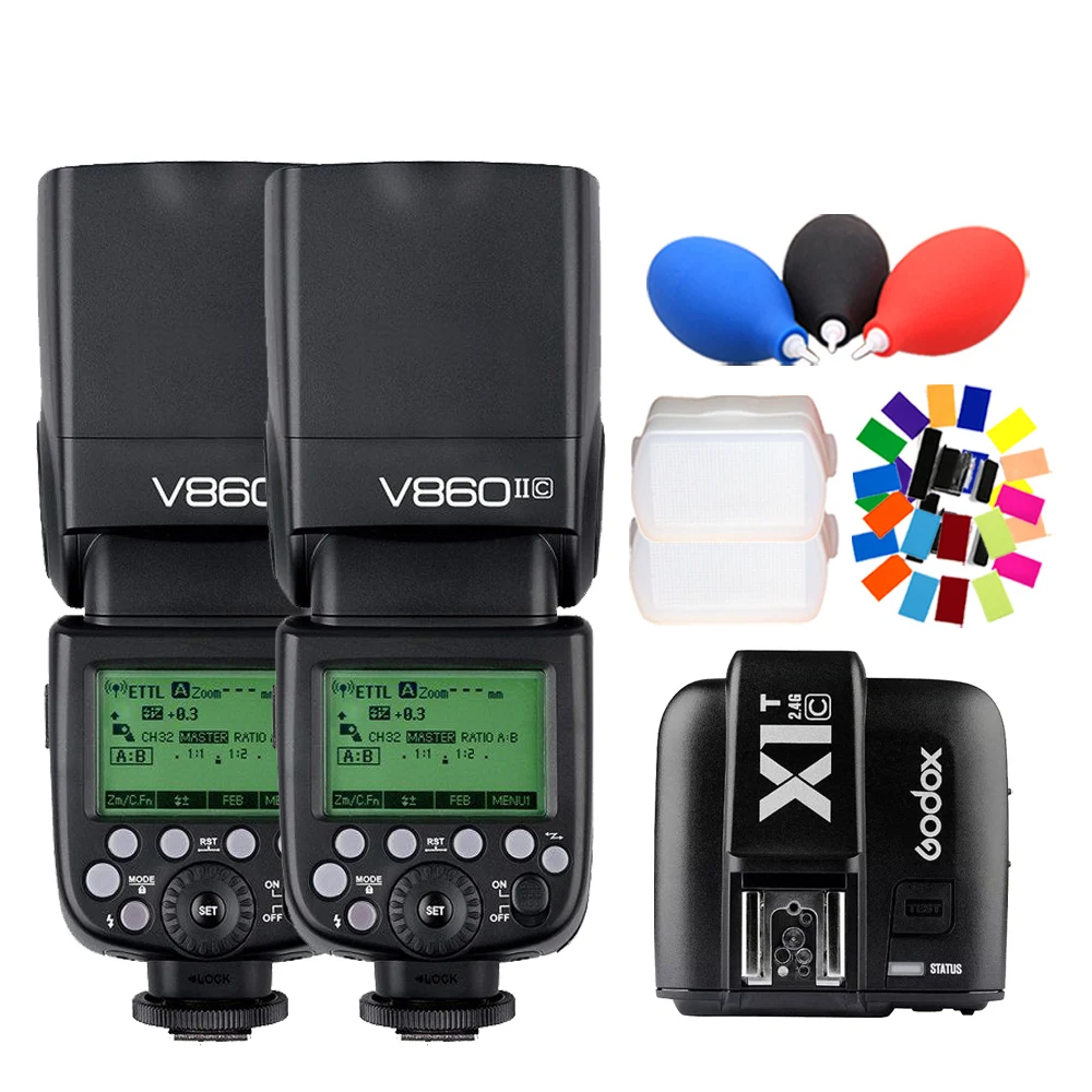 

2x Godox V860II C E-TTL 2.4G Li-ion Camera Flash + X1T-C Trigger for Canon
