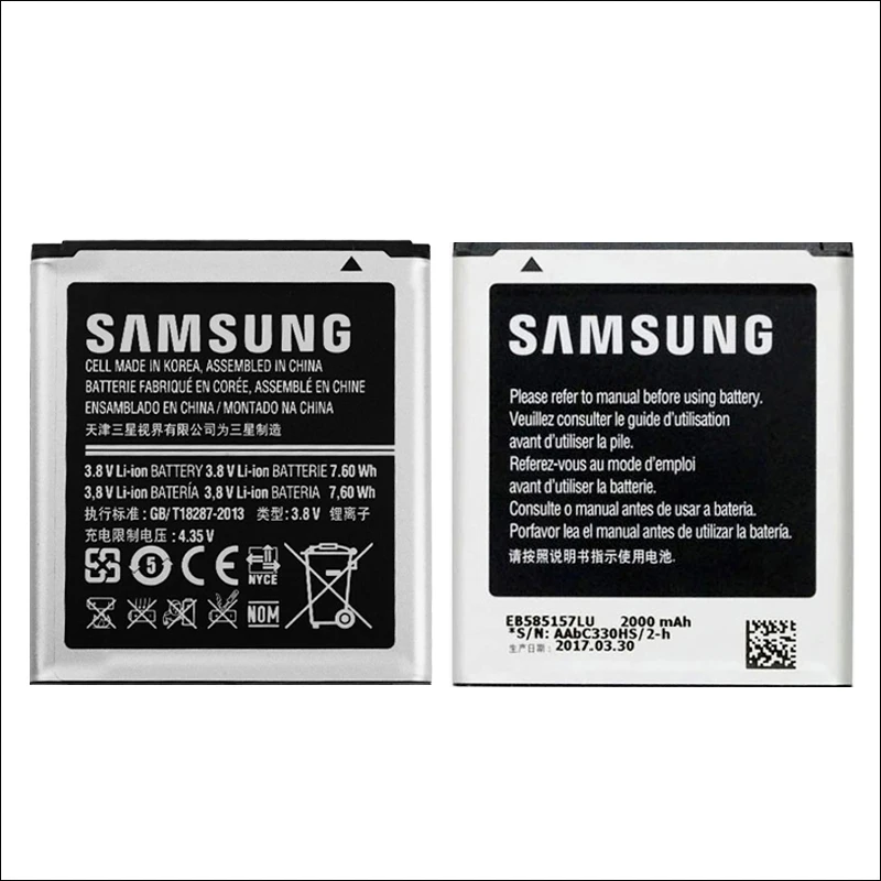 2000 мАч новая Оригинальная запасная батарея EB585157LU для Samsung Galaxy core 2 duos i8552 i869 i8558 i8550