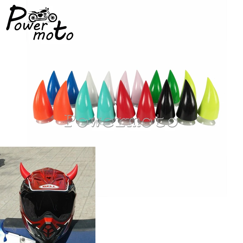 

1 Pair Motorcycle Universal Colorful Devil's Horn Helmet Punk Capacete Cascos Decoration Accessories Suction Cup Horn