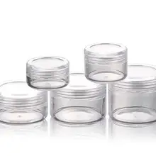 5 шт 3 г 5 г 10 г 15 г 20 г портативные пластиковые косметические пустые банки прозрачные бутылки тени для век макияж крем бальзам для губ контейнерные горшки