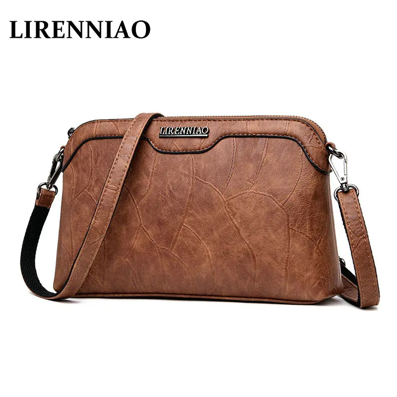

LIRENNIAO Messenger Bags Ladies Party Women Soft Leather Shoulder Bag Sac A Main Vintage Crossbody Bags For Women Flap Bag New