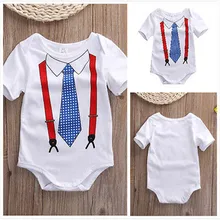 New Infant Clothes Baby Rompers tie print Newborn Babies Boy Girls Costume Cotton Jumpsuit Outfit Clothes