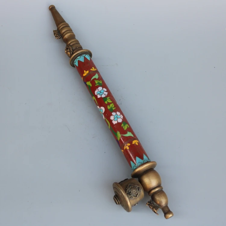 

Retro cloisonne smoker cigarette holder dry smoke pouch rod smoker