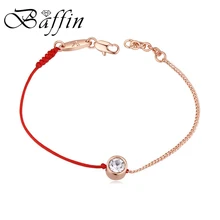 BAFFIN, тонкая красная веревочная нить, розовое золото, цветной браслет-цепочка, настоящий чешский кристалл, модный бренд, простые украшения для рук, подарки