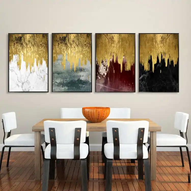 Goudfolie Moderne Foto Poster Aquarel Print Canvas Abstracte Kunst Office Schilderen Muur Voor Woonkamer Home Decor No Frame Aliexpress