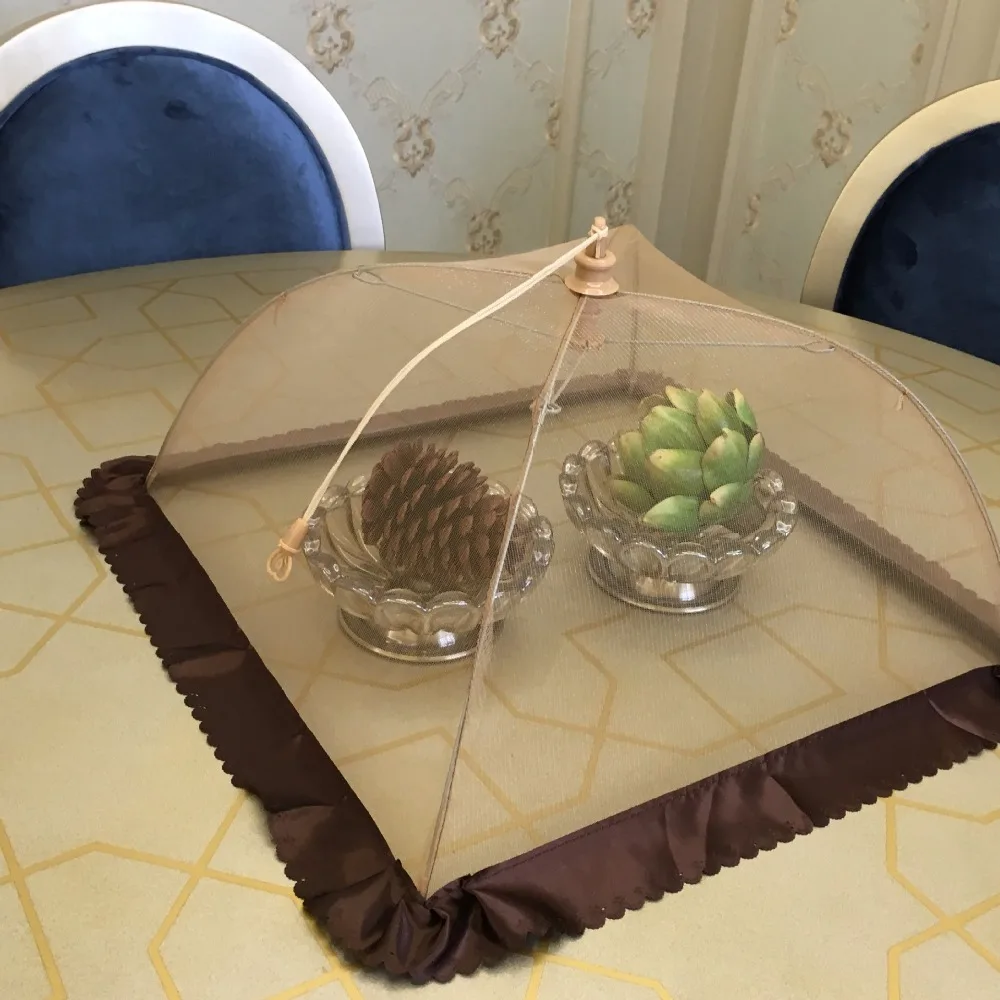 

Palace Style Foldable Mesh Umbrella Food Cover Anti Fly Mosquito Anti - cockroach Square Table Food Covers