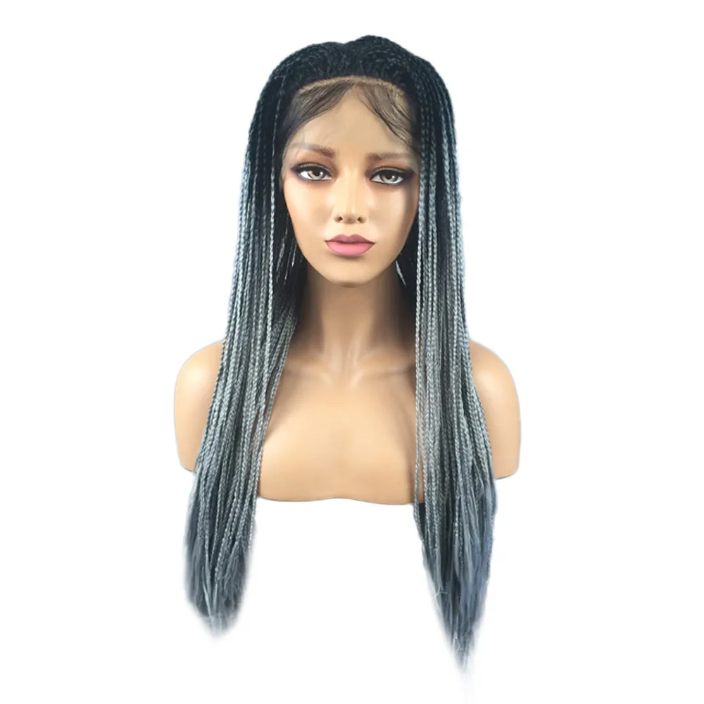 

wigs for Ladies @ Fashion Pretty Braided Lace girls Hair Wig Long Black Ombre Braid Wigs For women dropshipping HOT SELLING 2019