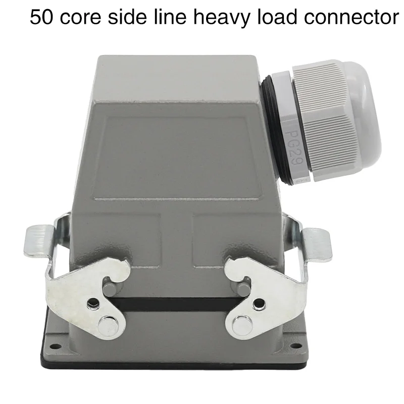  Conector de alta resistencia de 50 núcleos de enchufe de aviación rectangular de conexión de cable 