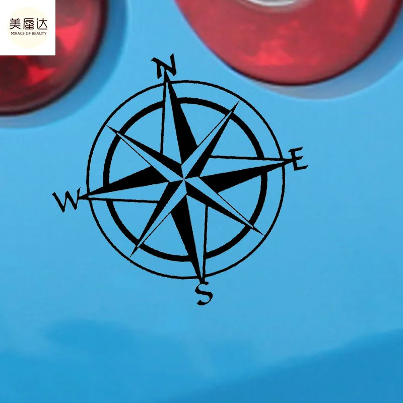 

15cm*15cm Star Shape Outdoor Car Styling Compass Travel Direction NEWS Car Stickers Vinyl Decal