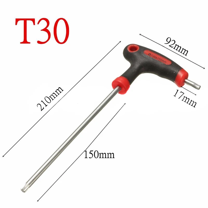 1pcs T10/15/20/25/30/40 T-Handle Grip Torx Hex Screwdriver Allen Key Wrench Tool