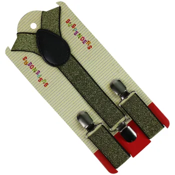 

Winfox Fashion Solid Color Black White Shiny Clip-on Braces Elastic Y-back Elastic Suspenders For Boys Girl Kids