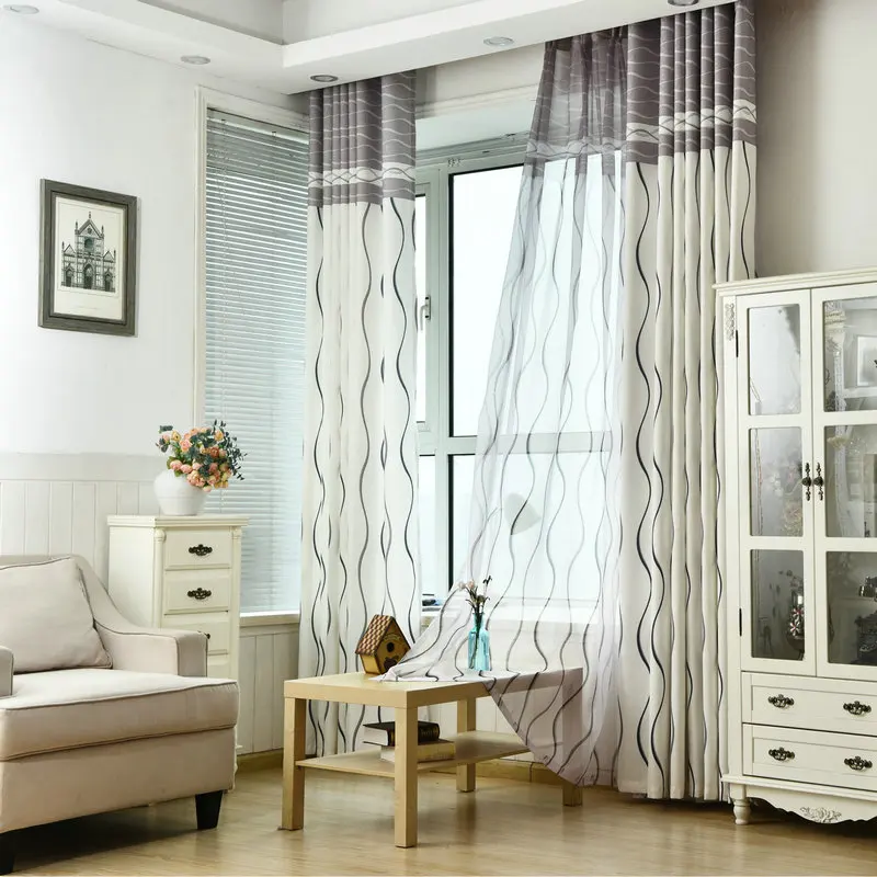 2019 New Style Stripe Curtain for Living Room Bedroom Modern Design Blackout Home Decoration For Kids White Window Treatment 2019 New Style Stripe Curtain for Living Room Bedroom Modern Design Blackout Home Decoration For Kids White Window Treatment
