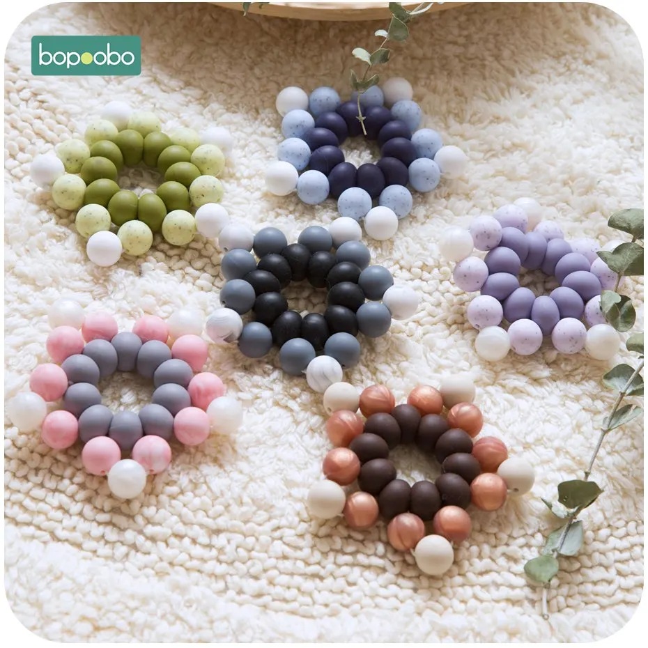 Bopoobo 1 шт. силиконовые бусины детские пищевые игрушки звезда Soothe Ванна ожерелье аксессуары для кормления DIY Ювелирные изделия сенсорные игрушки
