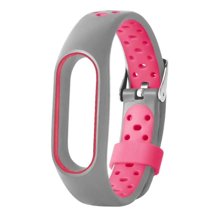 Легкий вентилируемый TPE ремешок на руку браслет для Xiaomi Mi Band 2 SmartWatch Watachband Спортивные товары аксессуары - Цвет: Pink
