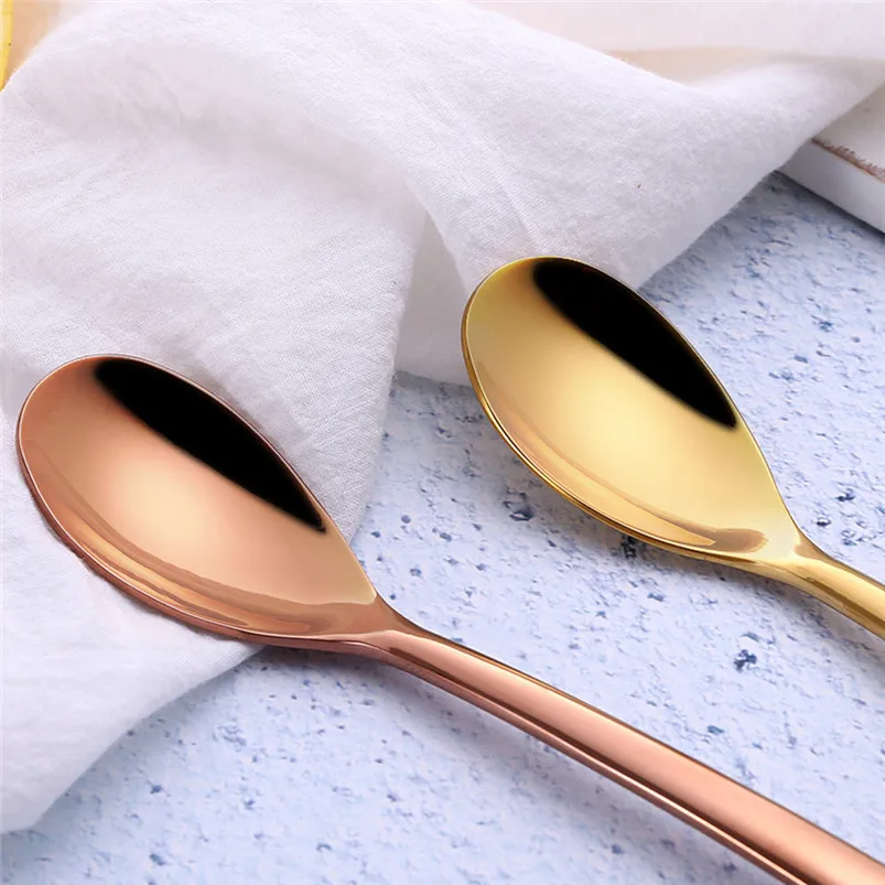 stainless steel Colorful Spoon Long Handle Spoons Flatware Coffee Drinking Tools Kitchen Gadget coffee tea dessert R08 (3)