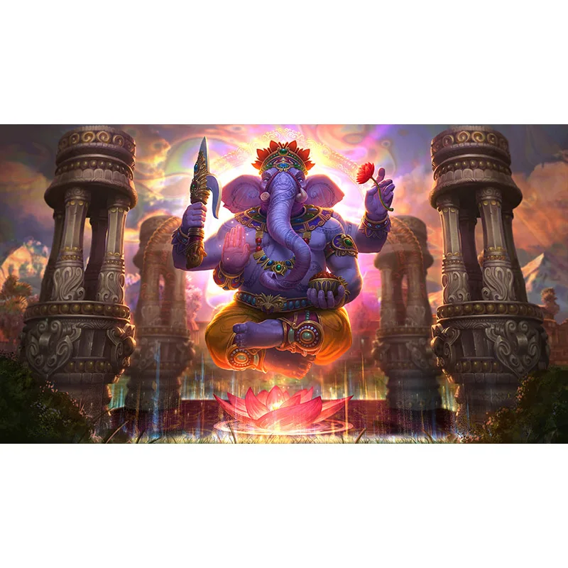 Настенная Художественная печать Lord Ganesha Vinayaka Ganapati статуя Будды картина Религиозное искусство золотой слон декоративные картины - Цвет: lord ganesha 2