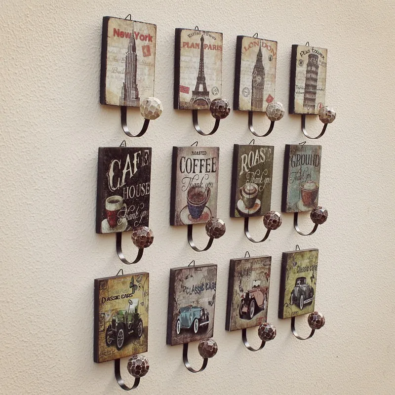 Vintage Wooden Hook Clothes Robe Key Holder Hat Hanger Wall Home Decoration Beautiful Design Retro Wall Ornament (3)