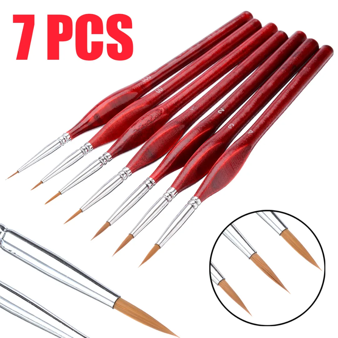 Mayitr Professional Paint Brush Sable Hair Paint Brush Set Detail Miniature Art Brush Painting For Fine Nail Art Work
