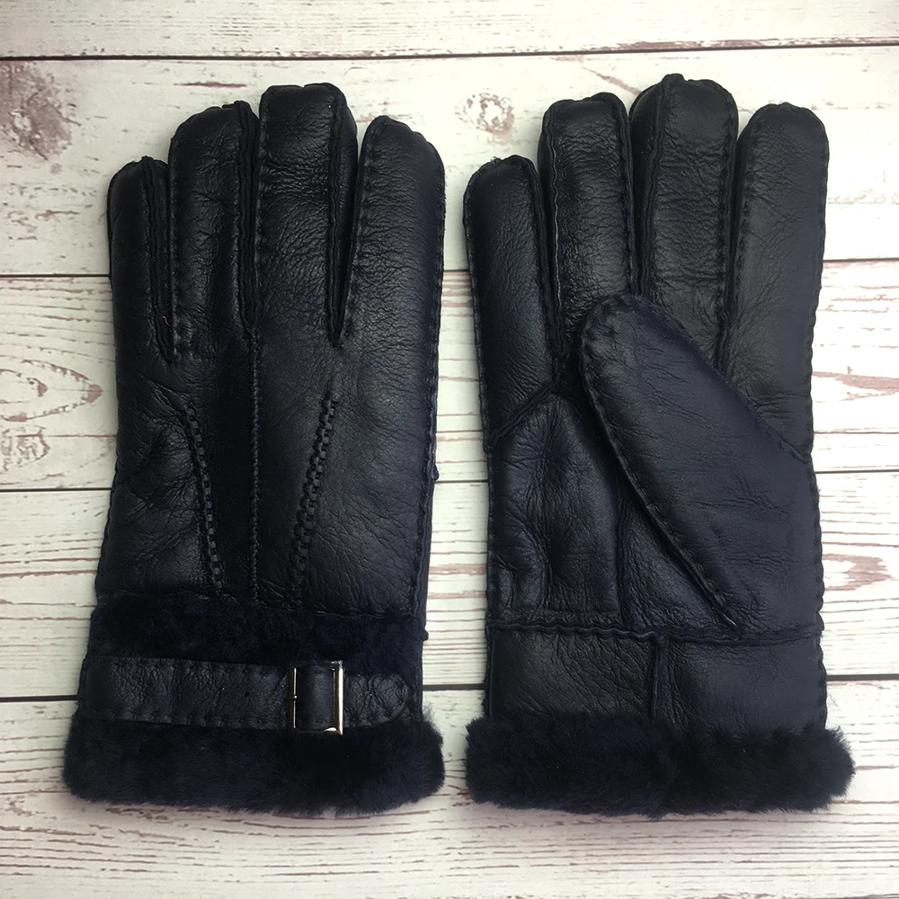 Зимние перчатки, дизайнерские мужские перчатки, высокое качество, натуральная кожа, овчина, варежки, теплые зимние для мужчин, Luvas G19