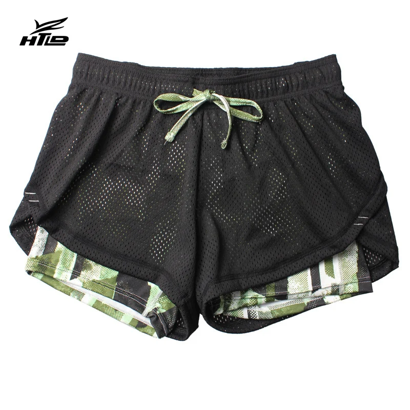 HTLD Gym Double Layer Running Shorts Women Fitness Outdoor Sport Shorts