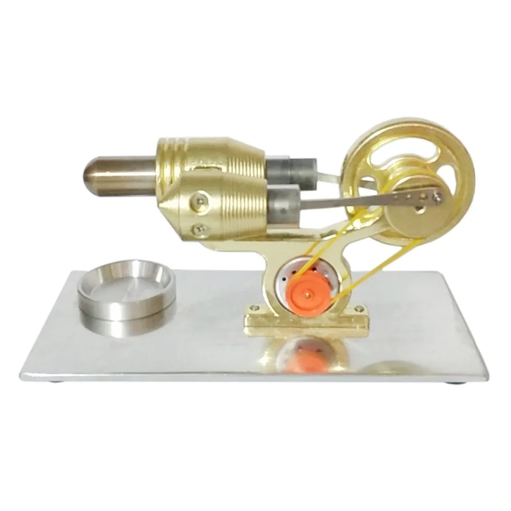 

UTOYSLAND High Quality Metal Cylinder Single Cylinder Stirling Engine Model Building Kits Learning Education Toy Gfit - Gold